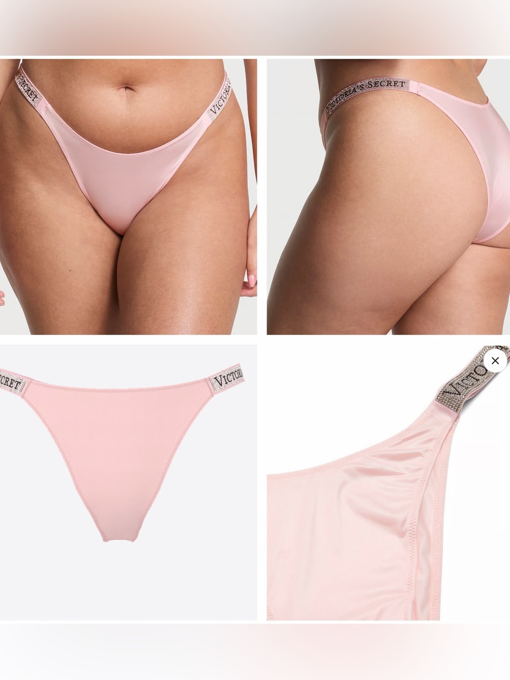 Victoria's Secret Pale Pink Logo Bikini Thong